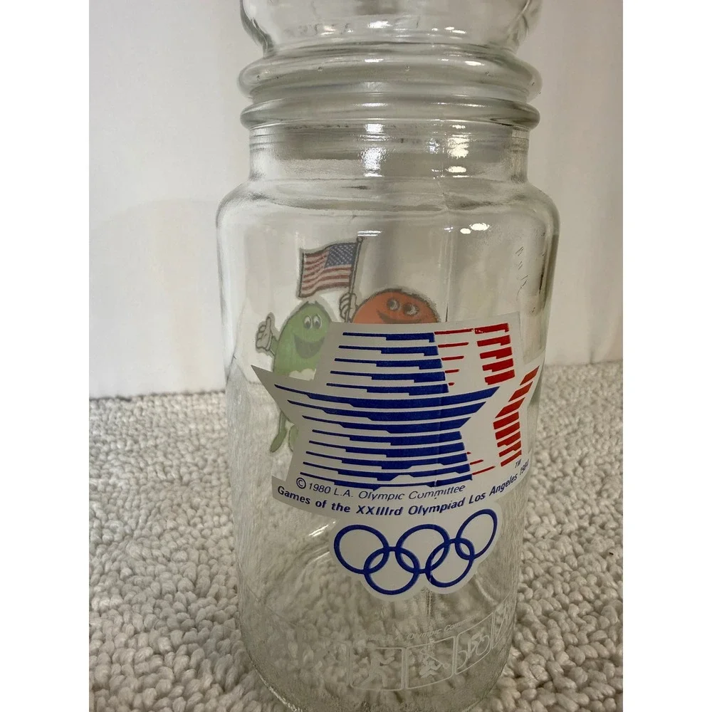 1984 Los Angeles Olympics M M Jar Glass Candy Container‎ Collectible